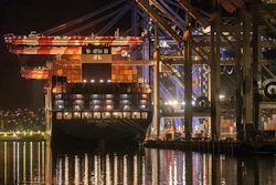 The Container ship Cam Cgm Arctic (MT) is moored at Maersk APM Terminals Pacific, Pier 400, at the Port of Los Angeles on Monday, Nov. 21, 2022.