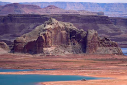 Low water levels at Wahweap Bay at Lake Powell, Wahweap, Ariz., June 9, 2021.