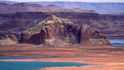 Low water levels at Wahweap Bay at Lake Powell, Wahweap, Ariz., June 9, 2021.