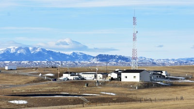 A U.S. Air Force installation surrounded by farmland near Harlowton, Mont., Feb. 7, 2023.