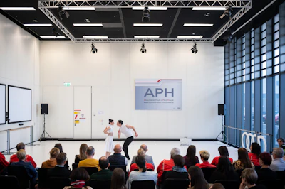Audi automobile factory workers watch ballet dancers perform at an open rehearsal at the Audi automobile factory in Gyor, Hungary, Thursday, Feb 16, 2023.