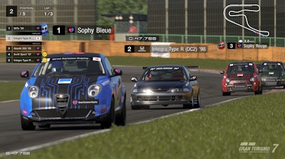 This image released by Sony Interactive Entertainment shows a scene from the video game Gran Turismo Sophy.
