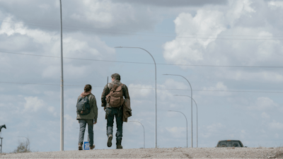 Bella Ramsey, left, and Pedro Pascal in a scene from the series 'The Last of Us.'