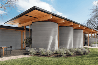 House Zero in Austin, Texas, is a 2,000-square-foot home that was built with 3D-printed concrete.