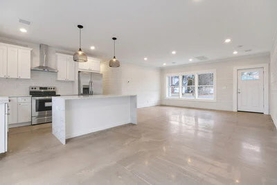 This 3D printed home is 2,000 square feet of modern living space set and features an open floor plan with four bedrooms and two full bathrooms.