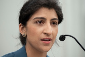 Lina Khan, then a nominee for Commissioner of the Federal Trade Commission (FTC), speaks during a Senate Committee on Commerce, Science, and Transportation confirmation hearing, April 21, 2021 on Capitol Hill in Washington.