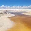 Lithium lies in the underground brine beneath this salt flat.