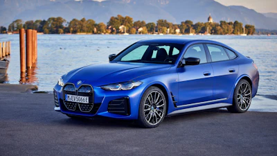 This photo provided by BMW shows the 2023 BMW i4, a small to midsized luxury sedan with an EPA-estimated range of up to 271 miles.