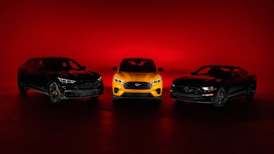 The 2022 Mustang EcoBoost Fastback, 2023 Mustang Mach-E Premium and Mustang Mach-E GT Performance Edition Nite Pony Package.