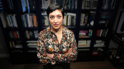 Rumman Chowdhury, co-founder of Humane Intelligence, a nonprofit developing accountable AI systems, poses for a photograph at her home Monday, May 8, 2023, in Katy, Texas.