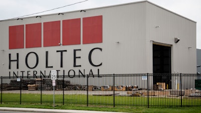 Materials lie outside a Holtec International facility in Camden, N.J., on June 18, 2019.