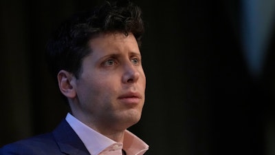 OpenAI's CEO Sam Altman, the founder of ChatGPT and creator of OpenAI speaks at University College London, as part of his world tour of speaking engagements in London, Wednesday, May 24, 2023.