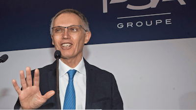 CEO of PSA Groupe Carlos Tavares arrives for the presentation of the company's 2019 full year results in Rueil-Malmaison, west of Paris, Feb. 26, 2020