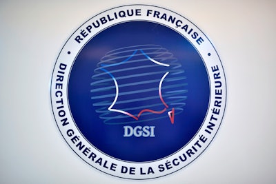 The logo of the French General Directorate for Internal Security (DGSI) is pictured in Paris, Monday Aug. 31, 2020.