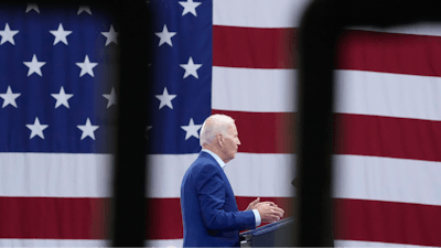 President Joe Biden speaks at the Arcosa Wind Towers, Wednesday, Aug. 9, 2023, in Belen, N.M. Biden is making the case that his policies of financial and tax incentives have revived U.S. manufacturing.