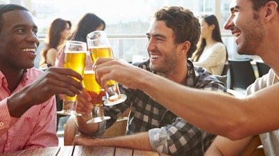 Having some beers.