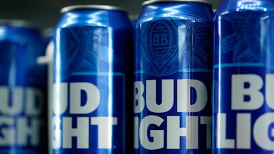 Cans of Bud Light beer are seen before a baseball game between the Philadelphia Phillies and the Seattle Mariners on April 25, 2023, in Philadelphia.