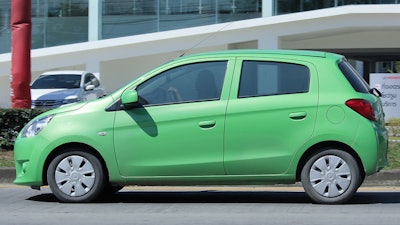A Mitsubishi Mirage.
