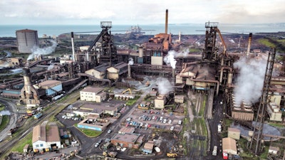 A general view of Tata Steel's Port Talbot steelworks in south Wales where workers are facing huge job losses following an expected announcement by the Government about a deal to decarbonize the company's UK operations, on Friday Sept. 15, 2023.