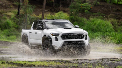 This photo provided by Toyota shows the redesigned 2024 Tacoma pickup truck.