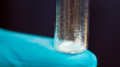 A vial containing 2mg of fentanyl, is displayed at the Drug Enforcement Administration (DEA) Special Testing and Research Laboratory in Sterling, Va., Aug. 9, 2016.