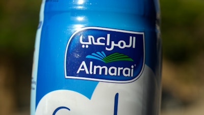 This image shows an Almarai logo in Cairo, Egypt, April 26, 2023.