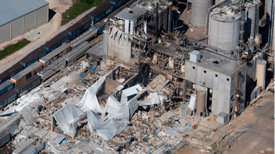 Part of the Didion Milling Plant in Cambria, Wis., lies in ruins following an explosion on June 1, 2017.