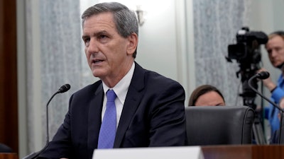 Michael Whitaker, of Vermont, testifies during his nomination to be administrator of the Federal Aviation Administration, Department of Transportation, Oct. 4, 2023, on Capitol Hill in Washington.
