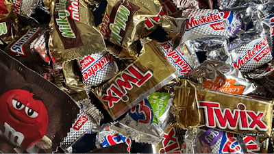 An assortment of Halloween candy is shown in this photo taken on Friday, Oct. 27, 2023 in New York.