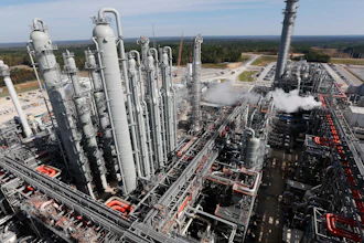 This Nov. 16, 2015 photograph, an overview shows a section of the Mississippi Power Co. carbon capture plant in DeKalb, Miss., that has now been demolished.
