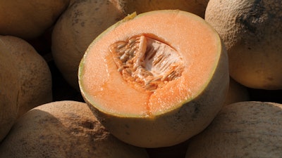 Cantaloupes displayed for sale in Virginia, July 28, 2017.