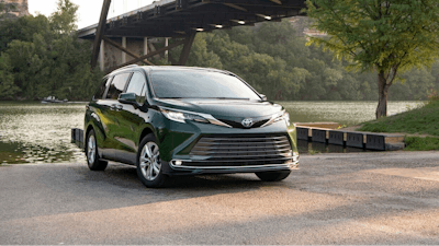 This photo provided by Toyota shows the 2024 Sienna. Every Sienna comes with a hybrid powertrain that gets impressive fuel economy for a minivan.