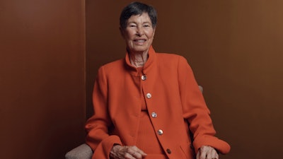 Lyda Hill poses for a picture before the Carnegie Medal of Philanthropy Ceremony at Gotham Hall on Thursday, Oct. 13, 2022, in New York.