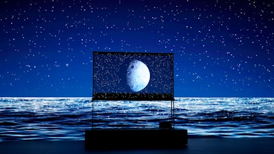 The newly unveiled LG Signature OLED T transparent tv is seen during an LG news conference before the start of the CES tech show Monday, Jan. 8, 2024, in Las Vegas.
