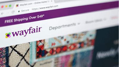 This April 17, 2018, file photo shows the Wayfair website on a computer in New York.