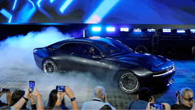 The Dodge Charger Daytona SRT concept is unveiled, Wednesday, Aug. 17, 2022, in Pontiac, Mich.