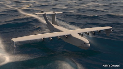The Liberty Lifter program aims to create an aircraft that can fly long distances while close to the ocean's surface, even in rough conditions.
