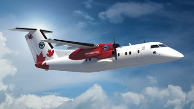 A rendering of the hybrid-electric flight demonstrator from TX.