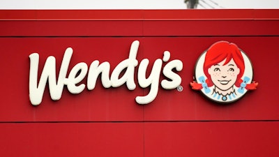 The Wendy's sign is seen at a restaurant, Jan. 23, 2023, in Pittsburgh.
