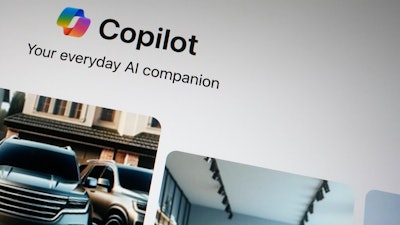 A Copilot page showing the incorporation of AI technology is shown in London, Tuesday, Feb. 13, 2024.