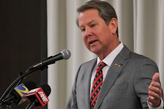 Georgia Gov. Brian Kemp speaks, Feb. 26, 2024, in Athens, Ga.