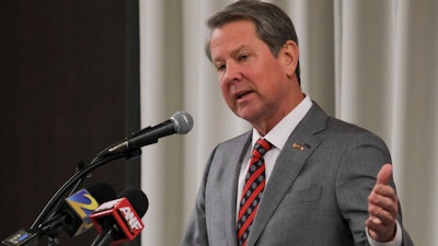 Georgia Gov. Brian Kemp speaks, Feb. 26, 2024, in Athens, Ga.