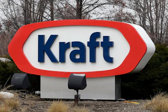 This March 25, 2015, file photo shows the Kraft logo in Northfield, Ill.