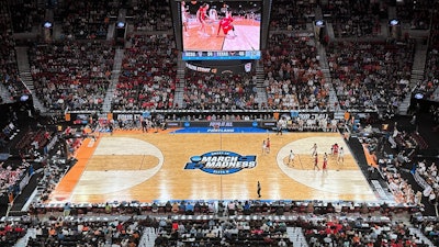 Texas and North Carolina State play during the second half of an Elite Eight college basketball game in the women's NCAA Tournament, Sunday, March 31, 2024, in Portland, Ore.