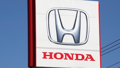 The logo of the Honda Motor Co. is seen in Yokohama, near Tokyo, Dec. 15, 2021.