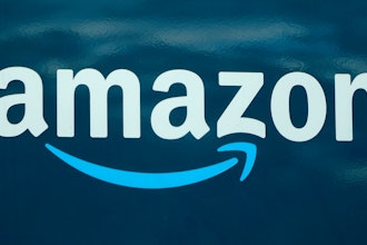 An Amazon logo appears on an Amazon delivery van in Boston, Oct. 1, 2020.