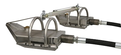 “The Twins” give the sewer cleaning crew the ability to clean very large, big bore round pipe, arch pipe and even large box culverts.