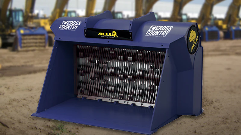ALLU Blue Transformer Series Padding Bucket Helps with Solar, Wind Farm ...