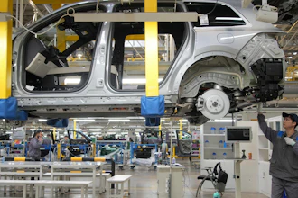 A worker assembles an SUV at a Li Auto plant, Changzhou, China, March 27, 2024.