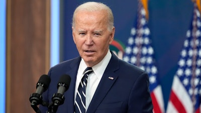President Joe Biden speaks on April 12, 2024, in Washington.
